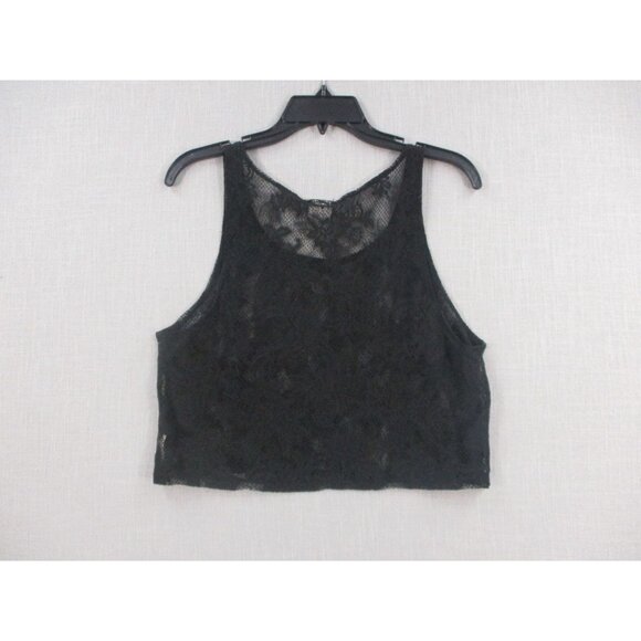 Victorias Secret Pink Womens Black Lace Crop Tank Top Size - XS - Picture 6 of 8